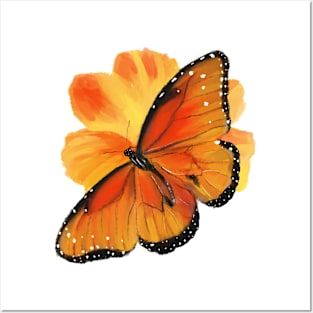 Butterfly on flower Posters and Art